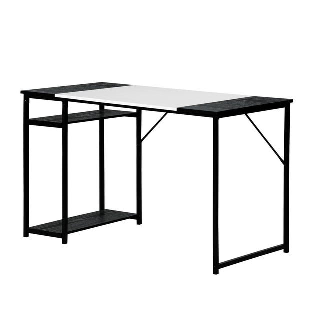 Bureau d'ordinateur Hivvago 47 pouces en forme de H Noir et Blanc 4