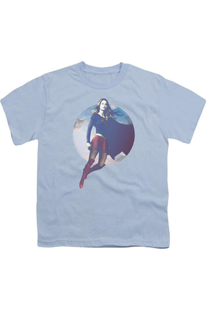 Gildan Supergirl Cloudy Circle Short Sleeve Youth Tee Purple Medium 2