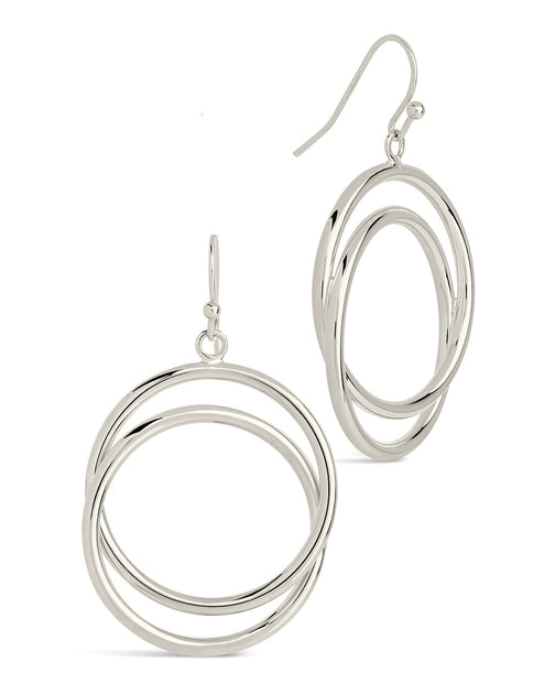 Sterling Forever Claudie Interlocking Circle Dangle Earrings Gold One Size 2