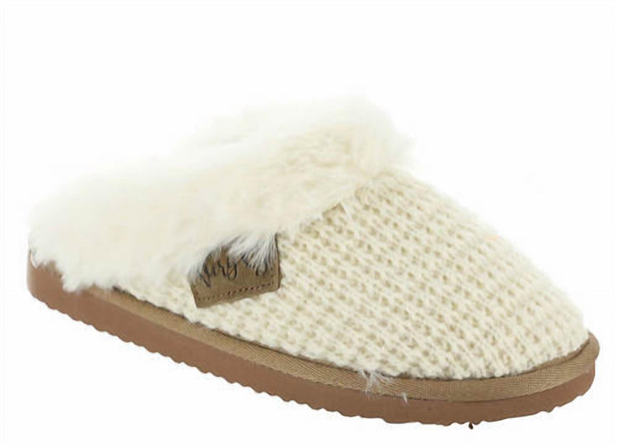 Very G Fuzzy Knit Slipper White US 11 2