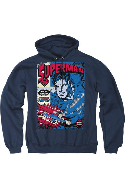 Gildan Superman Action Packed Hoodie Blue XXL 2