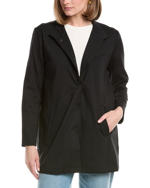 Eileen Fisher Stand Collar Jacket Black Small 2