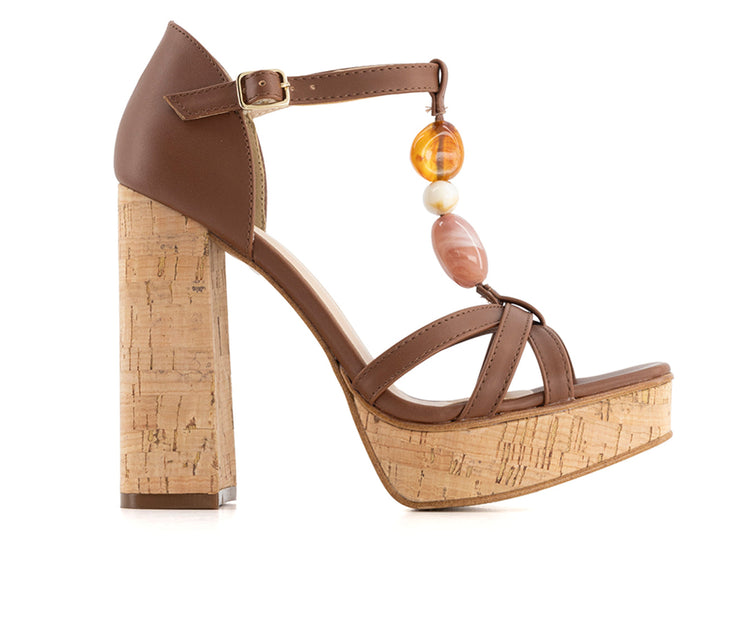  Andrea Women's High Heel Sandals Brown US 9 2