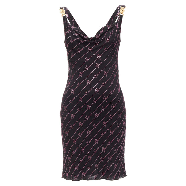 Versace Gianni Signature Medusa Mini Dress Black EU 36 2