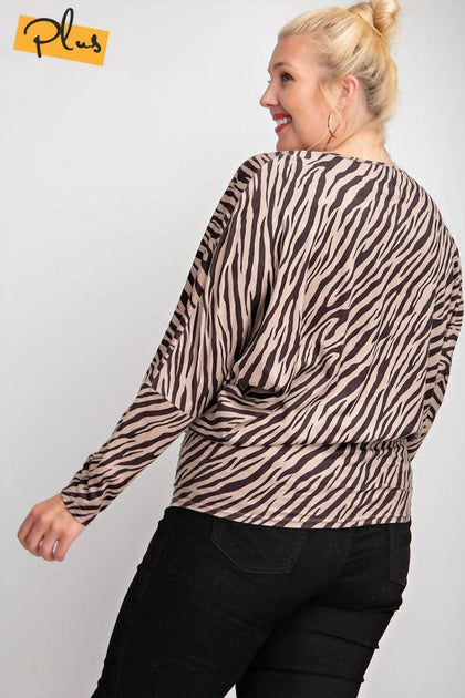 Easel Zebra Suede Plus Top Black XXLarge 4