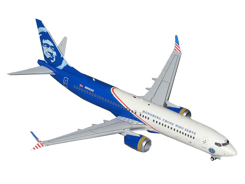 GeminiJets Boeing 737 MAX 8 Alaska Airlines White Blue 1/200 3