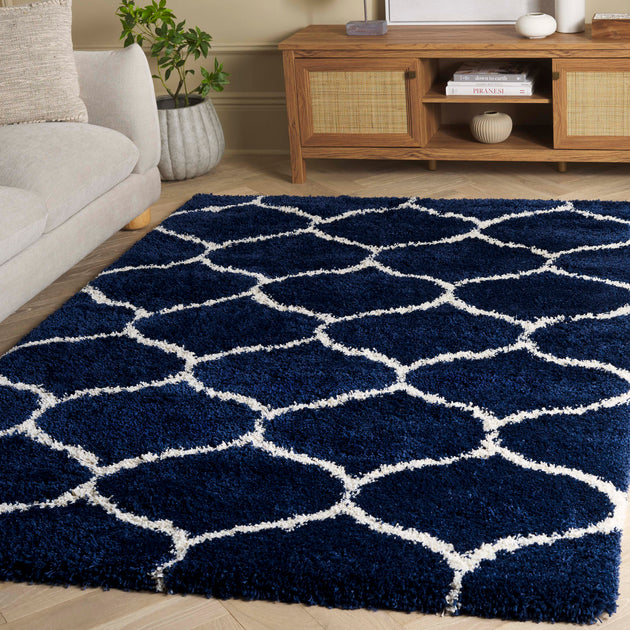 Safavieh Hudson Shag Area Rug Navy Ivory 2