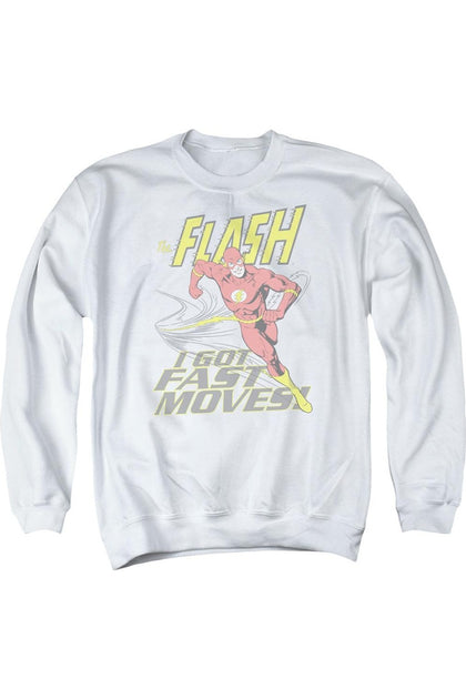 Gildan DC Comics Flash Fast Moves Crewneck Sweatshirt Blanc XXX-Large 2