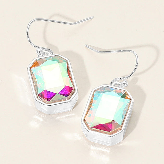 FASHNZFAB Faceted Drop Earrings Pink 6