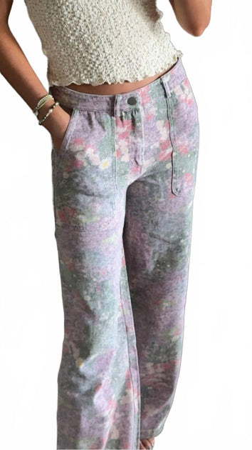 Pretty Garbage Meadow Wide Leg Pants Multi Medium 2