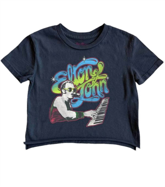 Rowdy Sprout Elton John Crop Top Tee Blue US 10 2