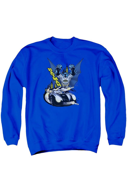 Gildan Batman By Air & By Land Crewneck Sweatshirt Blue Small 2