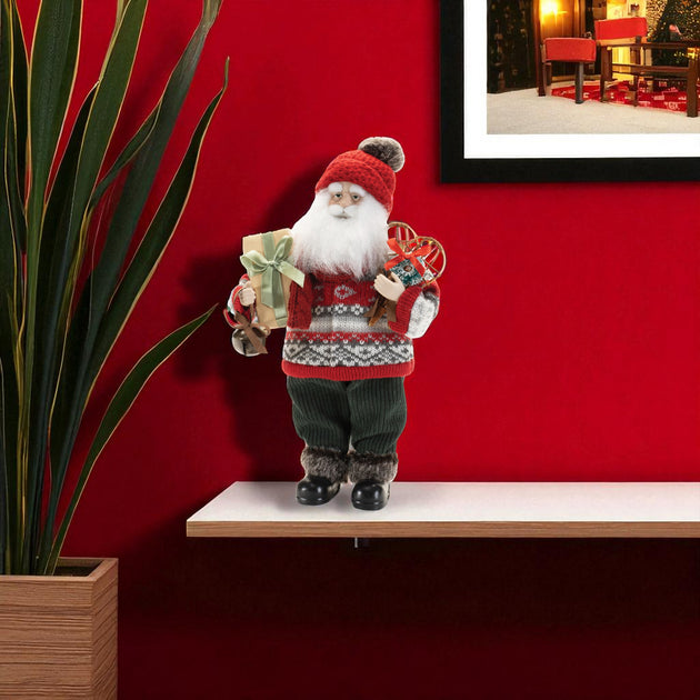 Hivvago Christmas Santa Figurine Red/White/Black 33 cm 2