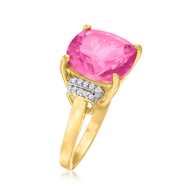 Ross-Simons Pink Topaz Ring Yellow Gold US 7 4
