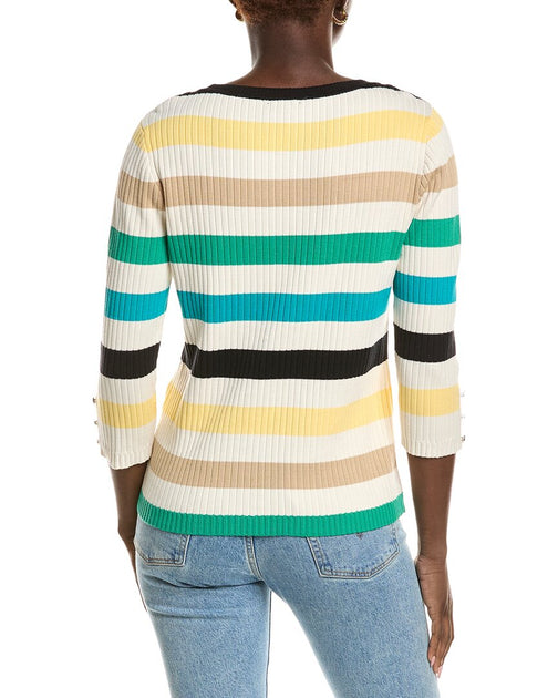 Jones New York Boat Neck Top Multicolor X-Small 3