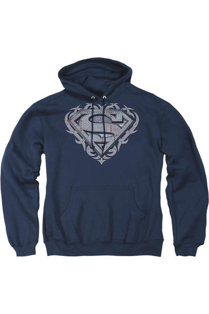 Gildan Superman Tribal Steel Shield Kapuzenpulli Blau XL 2