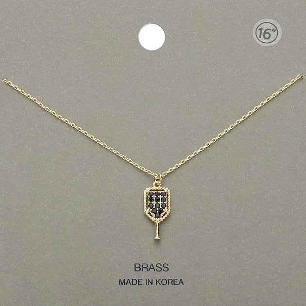 FASHNZFAB Pickleball Paddle Pendant Necklace Silver 4
