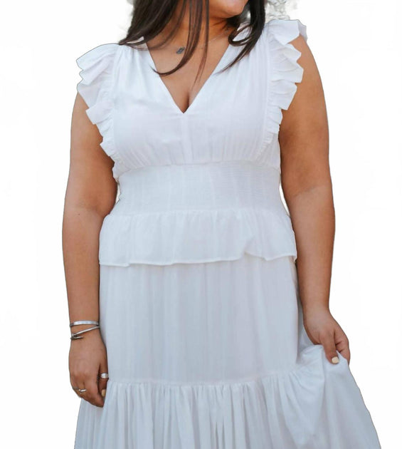 slim fit dress slacks LOVE TOKEN Leana Dress In White