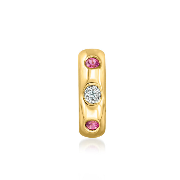 Ross-Simons Diamond Rhodolite Garnet Rolling Charm Pink 2