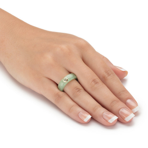 Palm Jade Topaz 10k Gold Ring Green US 8 4