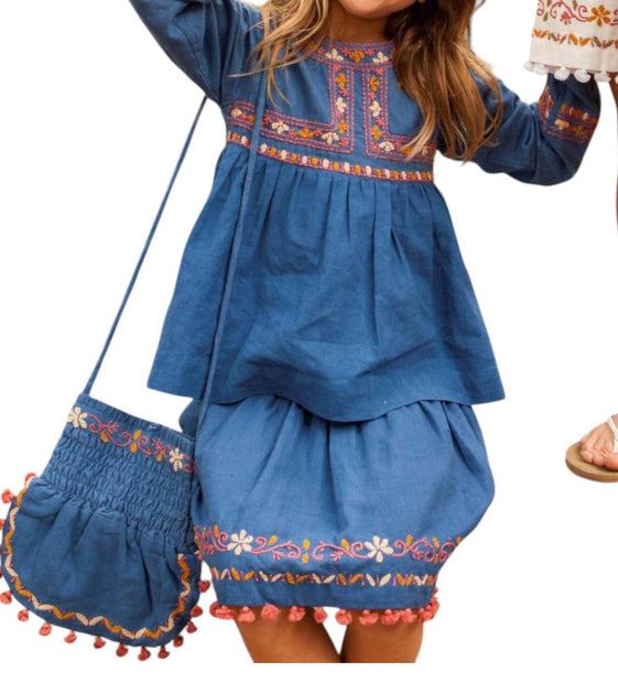 Guadalupe Design Micaela Skirt Blue US 12 2