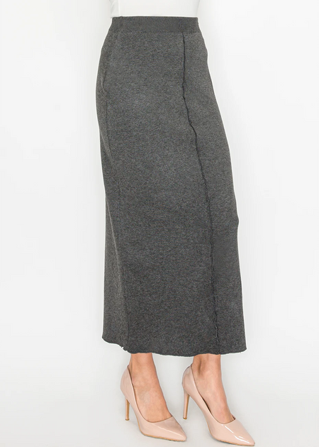 Yal New York Knit Skirt Grey Medium 4