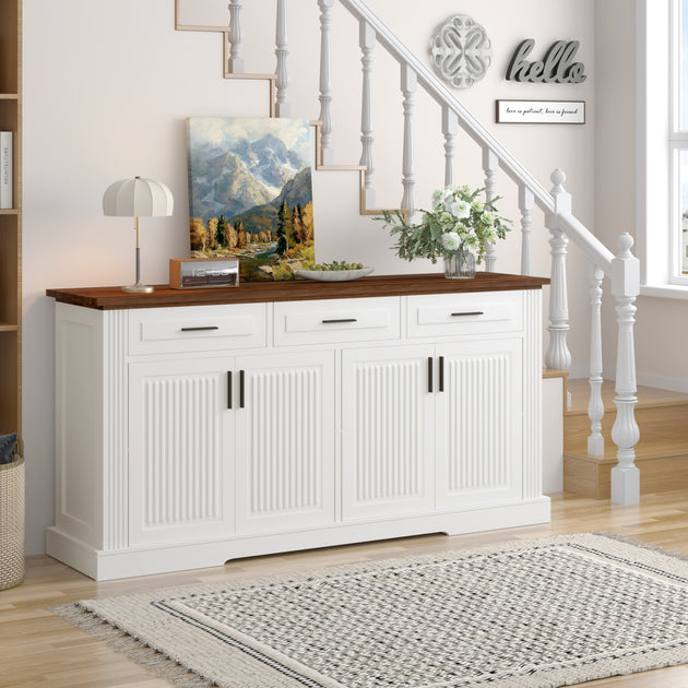 Streamdale 63in Fluted Sideboard White 2
