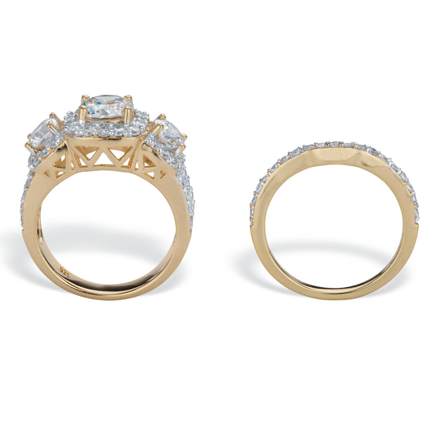 Palm Bridal Ring Set Silver US 8 3