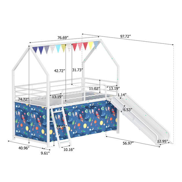 Streamdale Jack Metal Junior Loft Bed White/Blue 4