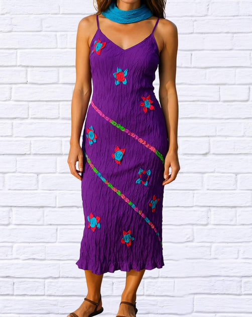 Diva USA Sibella Crushed Dress Purple EU 40 3