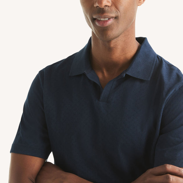Nautica Classic Fit Johnny Collar Polo Blue Large 4