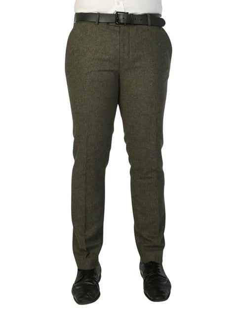 Infinity Tweed Formal Trousers Olive Green 32 2