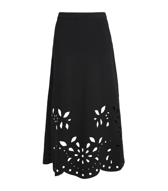 Ulla Johnson Grace Knit Midi Skirt Black Petite XSmall 4
