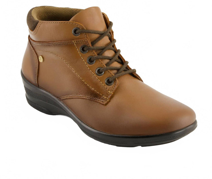 Andrea Leather Lace Up Booties Brown US 8 2