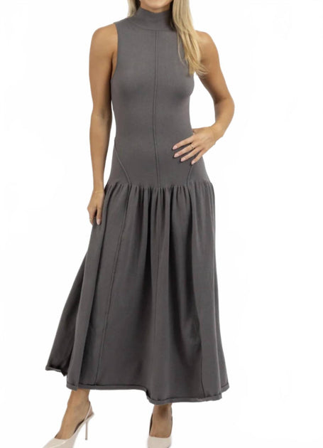 lalavon Drop Waist Maxi Dress Grey Large 2