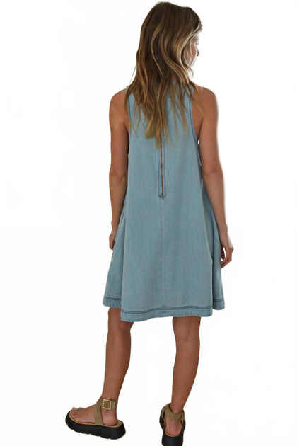 By Together Swing Mini Dress Blue Medium 3