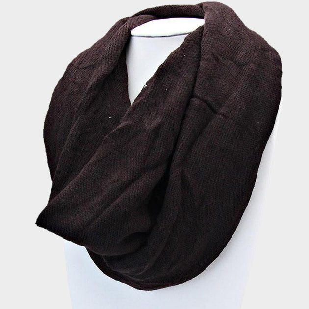 TRUEDAMES Solid Infinity Scarf Brown 4