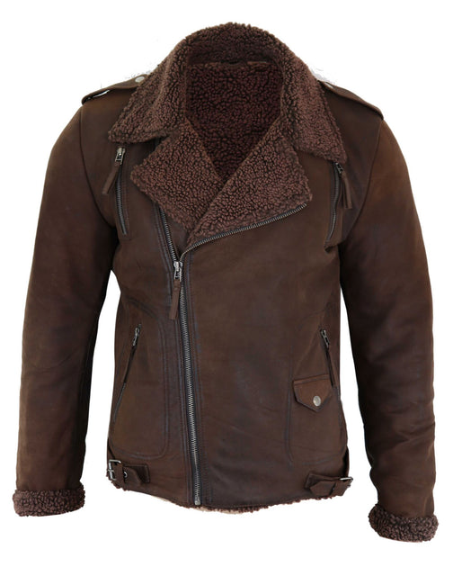 TruClothing Cross Zip Leather Biker Jacket Black 5XLarge 2
