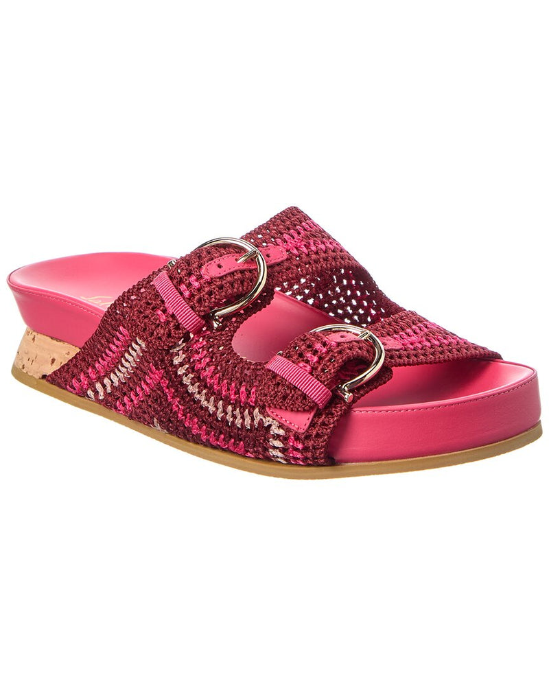 Salvatore Ferragamo Ferragamo Shaula Crochet & Leather Sandal