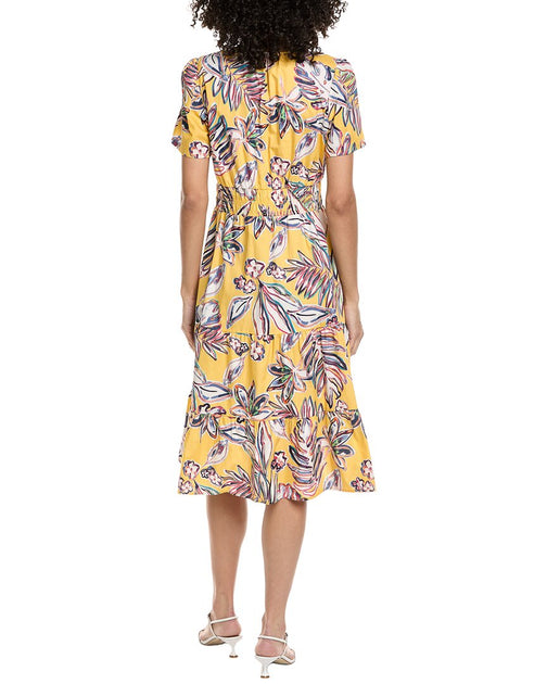 Nanette Lepore Short Sleeve Maxi Dress Yellow Medium 3