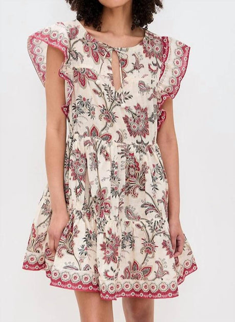 SEA Cassandra Print Tunic Mini Dress Multi Medium 2