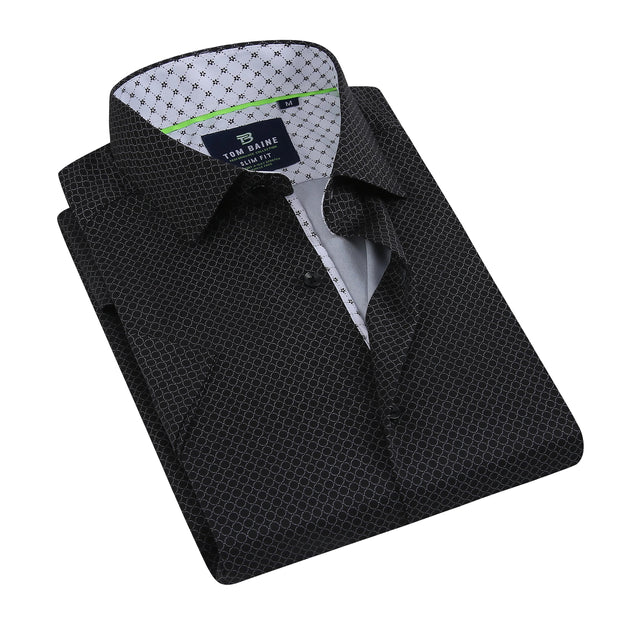 Tom Baine Slim Fit Kurzarm Hemd Schwarz Medium 3