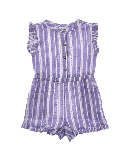 Splendid Stripe Linen-Blend Romper Purple 18-24 Months 3