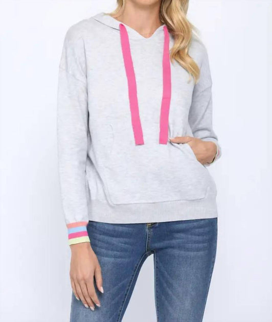 FATE Sherbet Striped Hoodie Grey Large 2