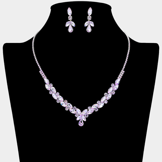 FASHNZFAB Teardrop Cluster Necklace Black 5