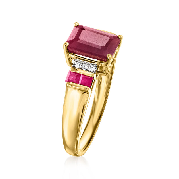 Ross-Simons Ruby Diamond Ring Red US 7 4