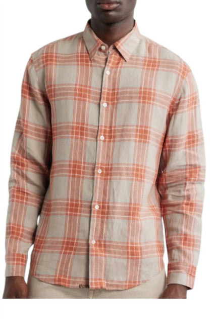Billy Reid Wilson Linen Shirt Beige Small 2