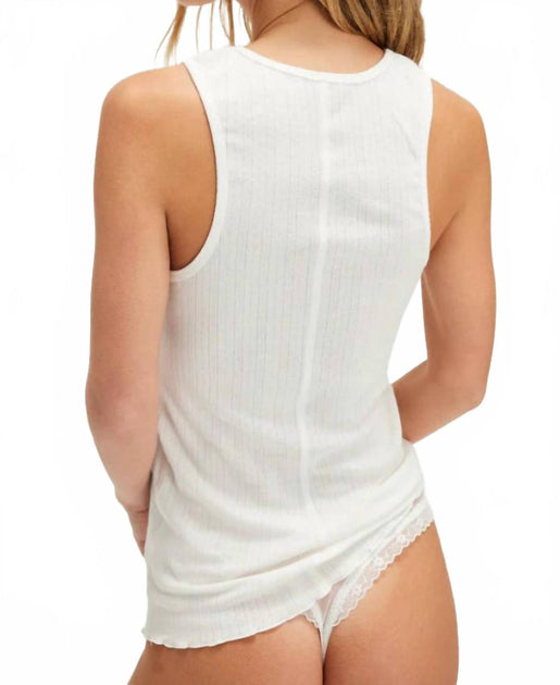 Free People Fresh Pointelle Tank Top White Small 3