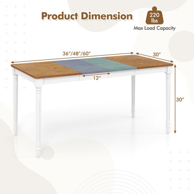 Hivvago Extendable Dining Table White/Walnut 4