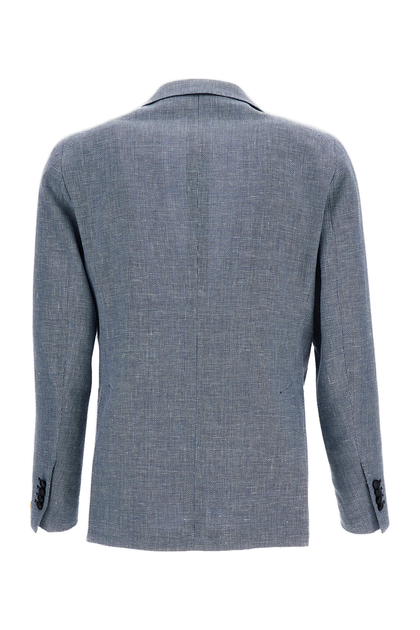 Tagliatore Montecarlo Linen Blend Blazer Blue EU 54 3